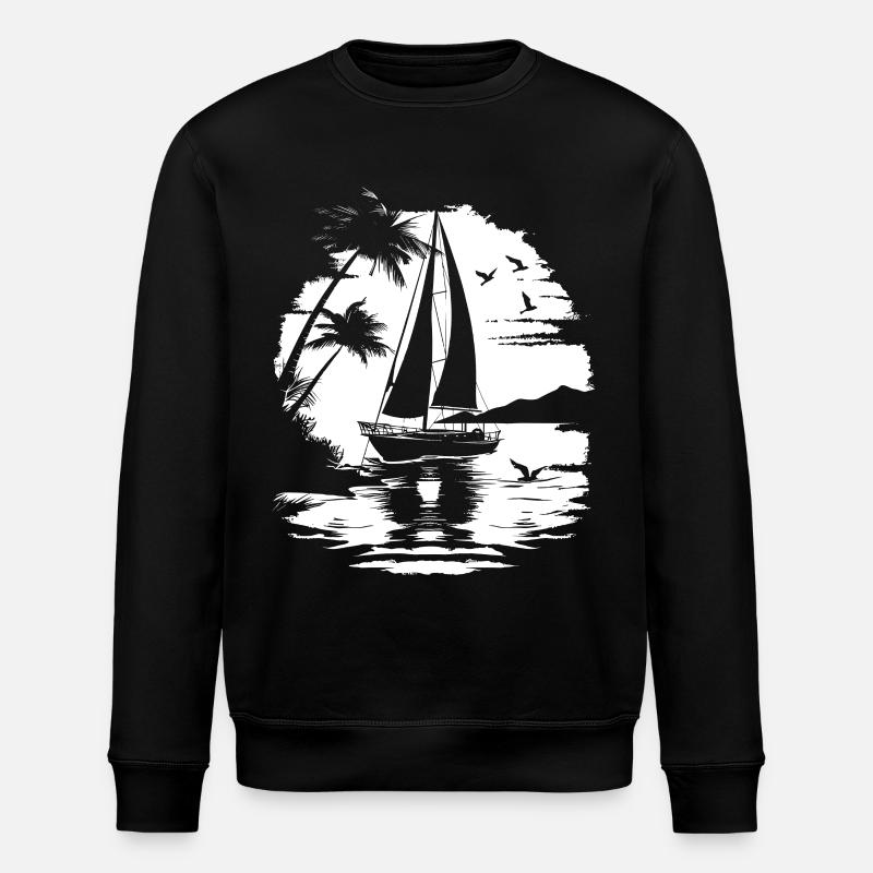 Dessin de voile - Sweat bio ROLLER Stanley/Stella Unisexe - noir