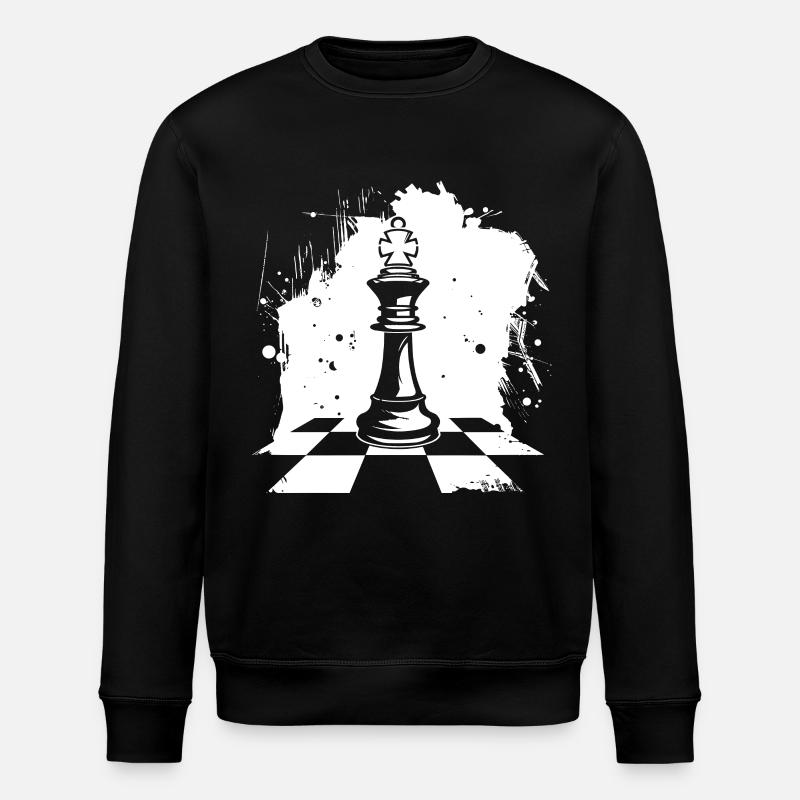 Chess Pieces Graphics - Stanley/Stella ROLLER Unisex Organic Sweatshirt - black