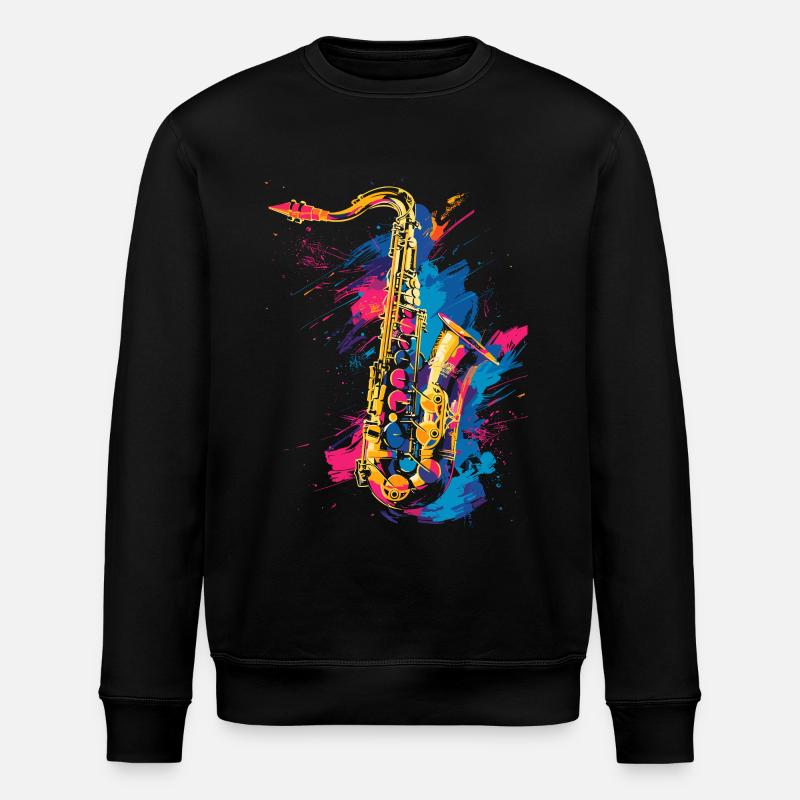 Saxophone Graffiti - Stanley/Stella ROLLER Unisex Organic Sweatshirt - black