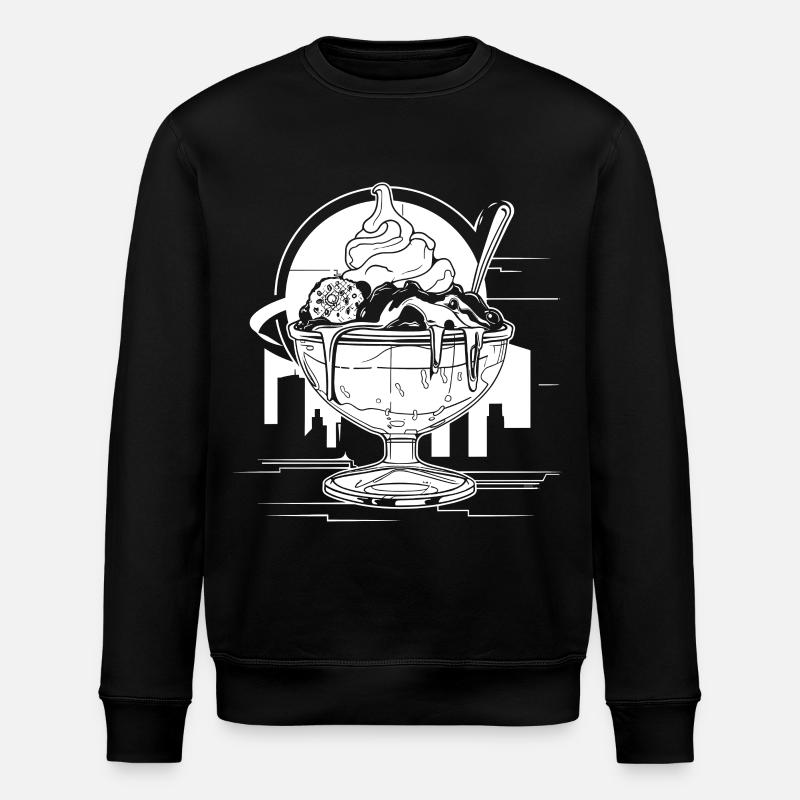 Graphic Ice Cream Sundae - Stanley/Stella ROLLER Unisex Organic Sweatshirt - black