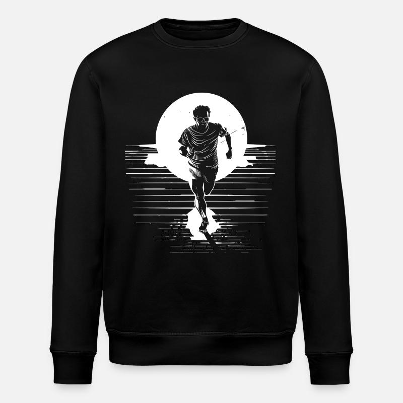 Marathon Boy Drawing - Stanley/Stella ROLLER Unisex Organic Sweatshirt - black