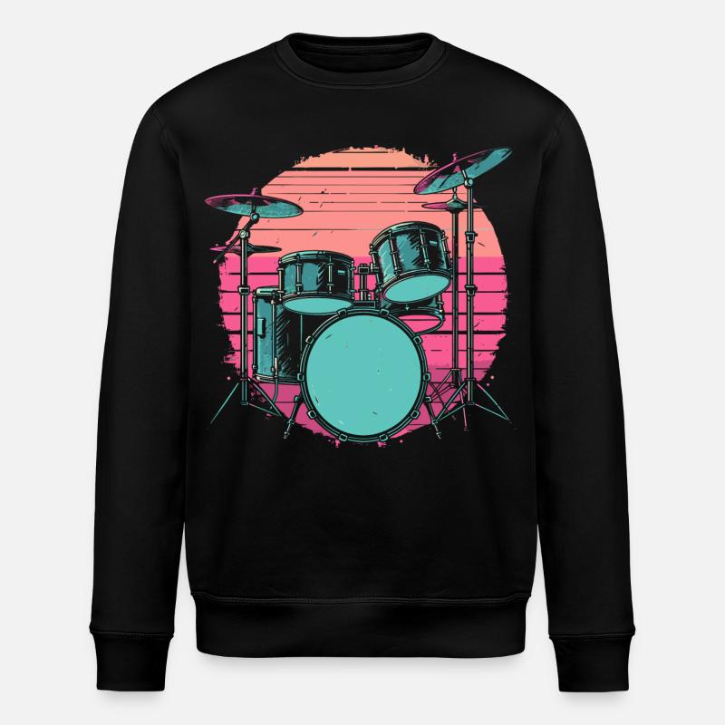 Batterie Synthwave - Sweat bio ROLLER Stanley/Stella Unisexe - noir