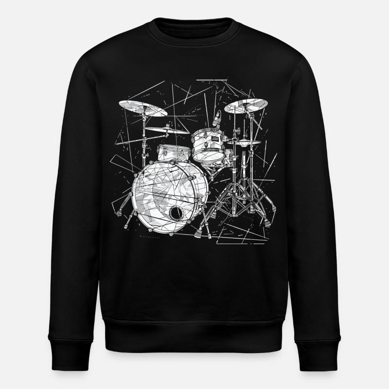 Drums Graphics - Stanley/Stella ROLLER Unisex Organic Sweatshirt - black