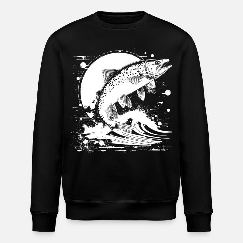 Graphique de pêche - Sweat bio ROLLER Stanley/Stella Unisexe - noir