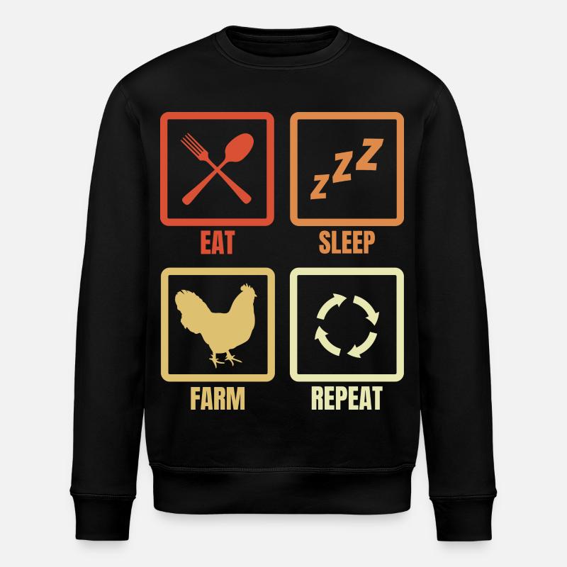 Manger dormir Cultiver Répéter - Sweat bio ROLLER Stanley/Stella Unisexe - noir