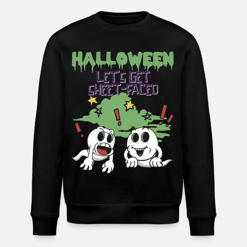 Halloween - Let's get Sheet-Faced - Stanley/Stella Unisex Bio-Sweatshirt ROLLER - Schwarz