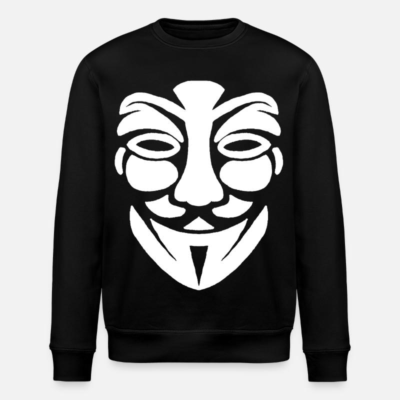 Anonymous face - Stanley/Stella ROLLER Unisex Organic Sweatshirt - black