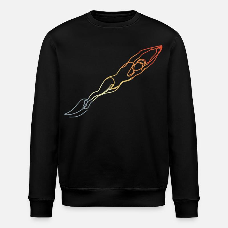 Schwimmen Retro Stil - Stanley/Stella Unisex Bio-Sweatshirt ROLLER - Schwarz