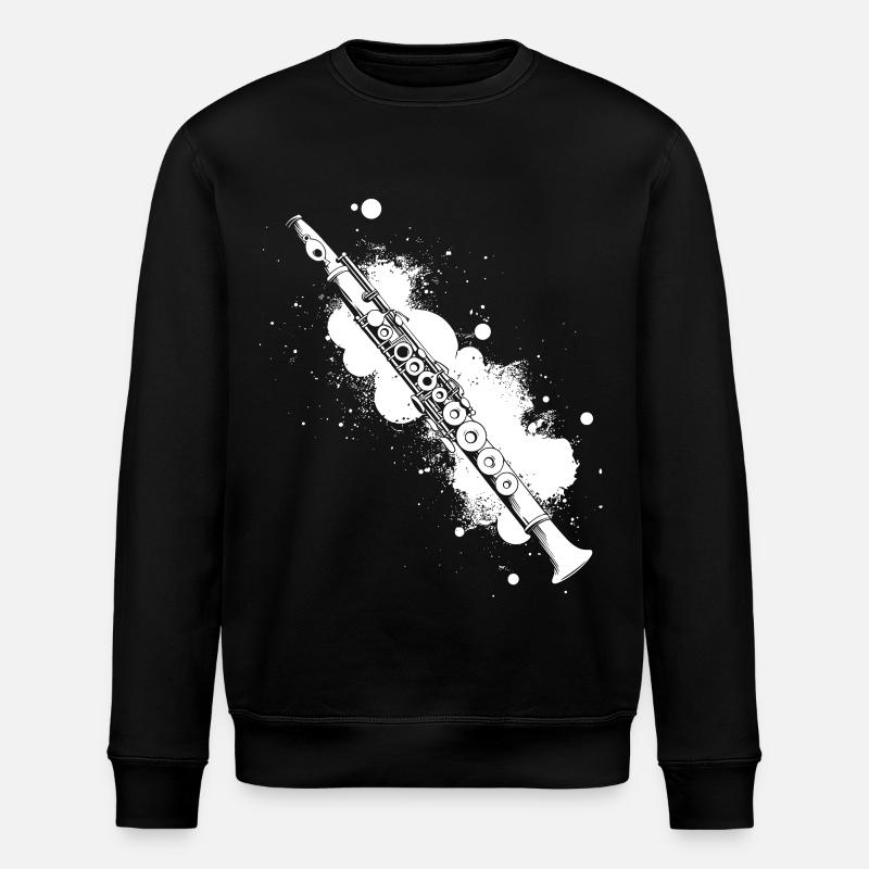 Flute Graffiti - Stanley/Stella ROLLER Unisex Organic Sweatshirt - black