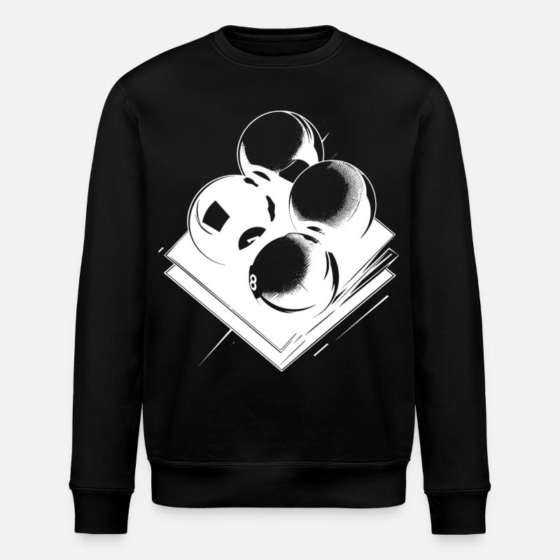 Billardkugeln Skizze - Stanley/Stella Unisex Bio-Sweatshirt ROLLER - Schwarz