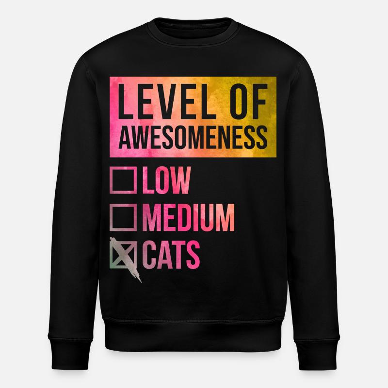 Katze - Stanley/Stella Unisex Bio-Sweatshirt ROLLER - Schwarz