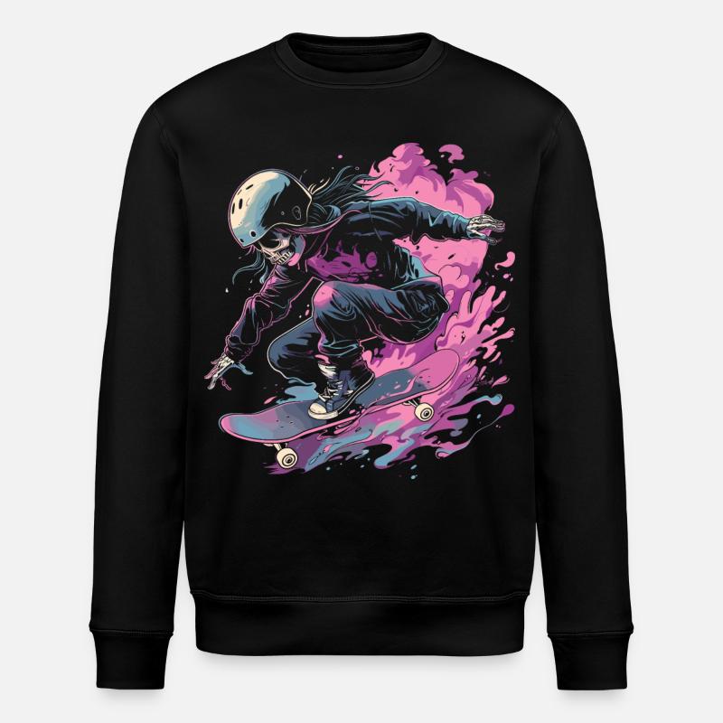 Skateboarder Mädchen - Stanley/Stella Unisex Bio-Sweatshirt ROLLER - Schwarz