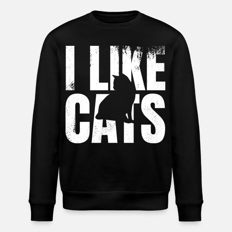Ich mag Katzen - Stanley/Stella Unisex Bio-Sweatshirt ROLLER - Schwarz