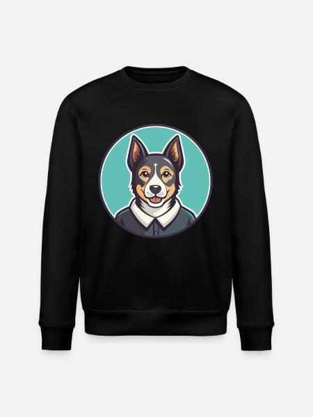 Cesky Strakaty Pes Dog Breed Cartoon Kawaii - Stanley/Stella ROLLER Unisex Organic Sweatshirt - black