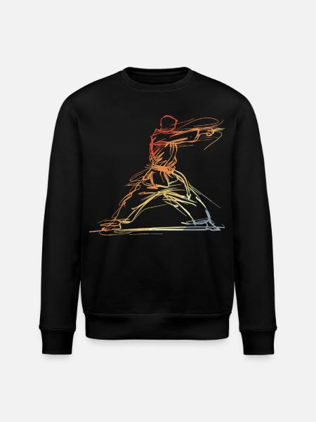 Karateka Line Sketch Retro - Stanley/Stella ROLLER Unisex Organic Sweatshirt - black