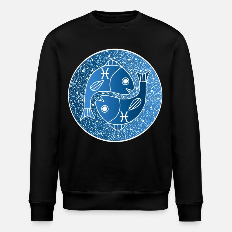 Fische Sternzeichen - Stanley/Stella Unisex Bio-Sweatshirt ROLLER - Schwarz