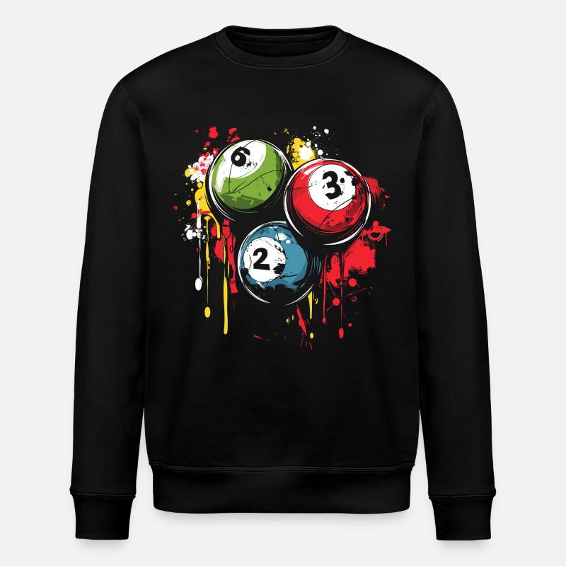 Billardkugeln Streetart - Stanley/Stella Unisex Bio-Sweatshirt ROLLER - Schwarz