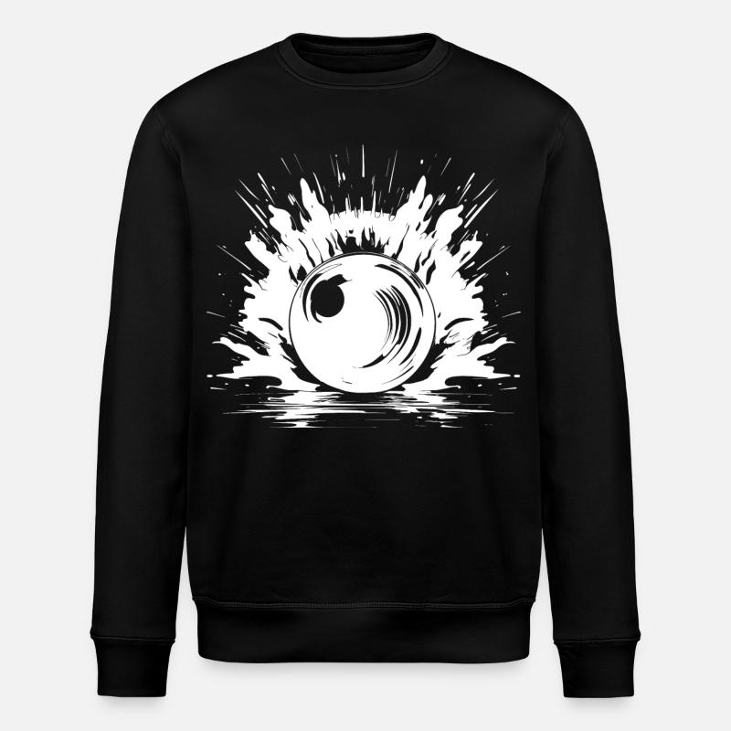 Bowling Zeichnung - Stanley/Stella Unisex Bio-Sweatshirt ROLLER - Schwarz