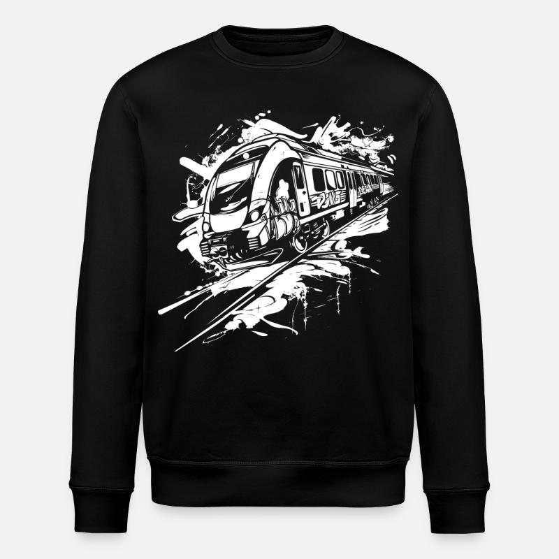 Train Graffiti - Stanley/Stella ROLLER Unisex Organic Sweatshirt - black