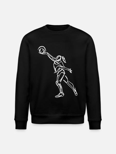 Female Volleyball Player Sketch - Stanley/Stella ROLLER Unisex Organic Sweatshirt - black