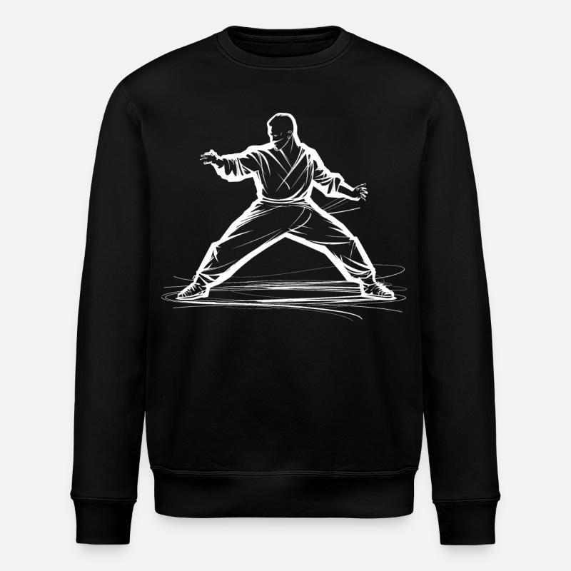 Karateka Drawing - Stanley/Stella ROLLER Unisex Organic Sweatshirt - black