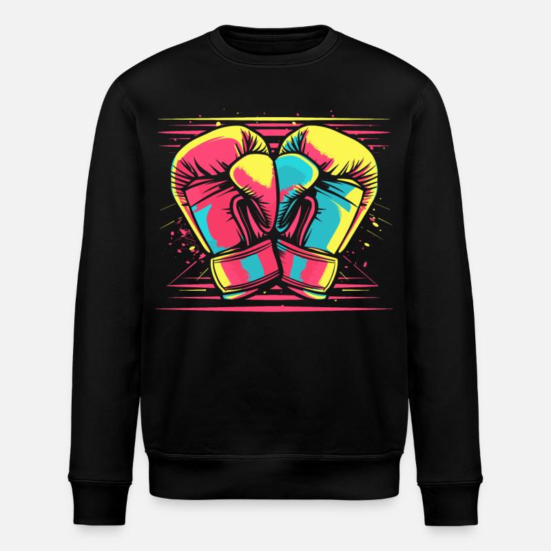 Boxhandschuhe Comic Look - Stanley/Stella Unisex Bio-Sweatshirt ROLLER - Schwarz