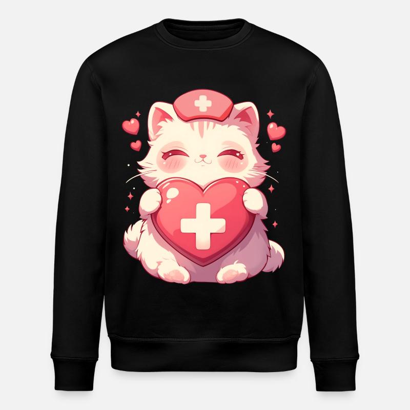 Chat Infirmière Kawaii Infirmière Médecin - Sweat bio ROLLER Stanley/Stella Unisexe - noir