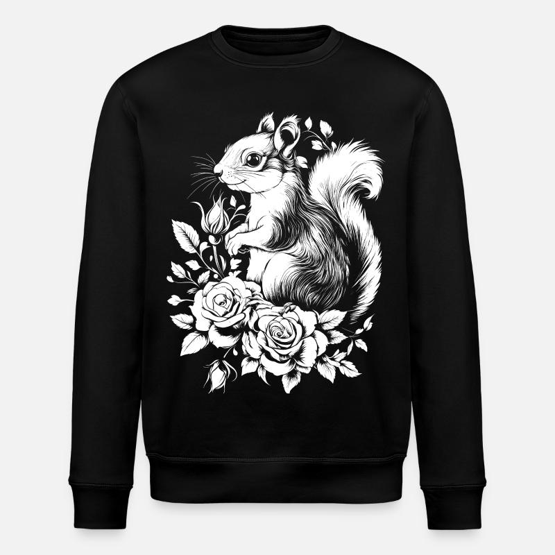 Esthétique Écureuil Rose Fleurs Croissant - Sweat bio ROLLER Stanley/Stella Unisexe - noir
