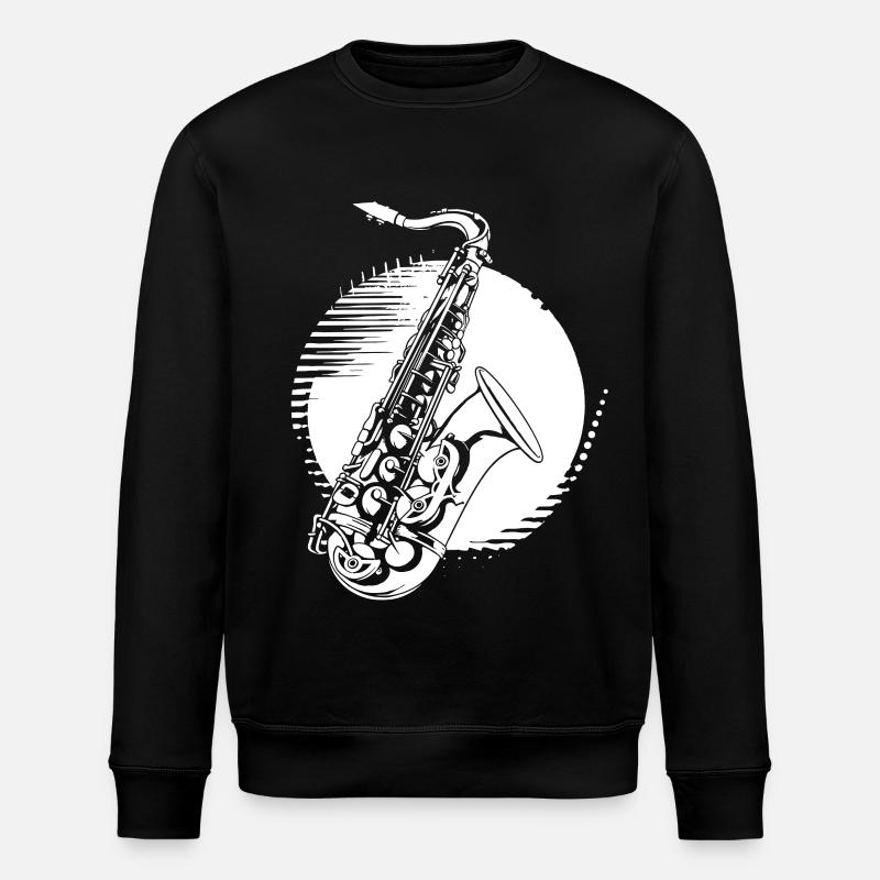 Saxophone Graphics - Stanley/Stella ROLLER Unisex Organic Sweatshirt - black