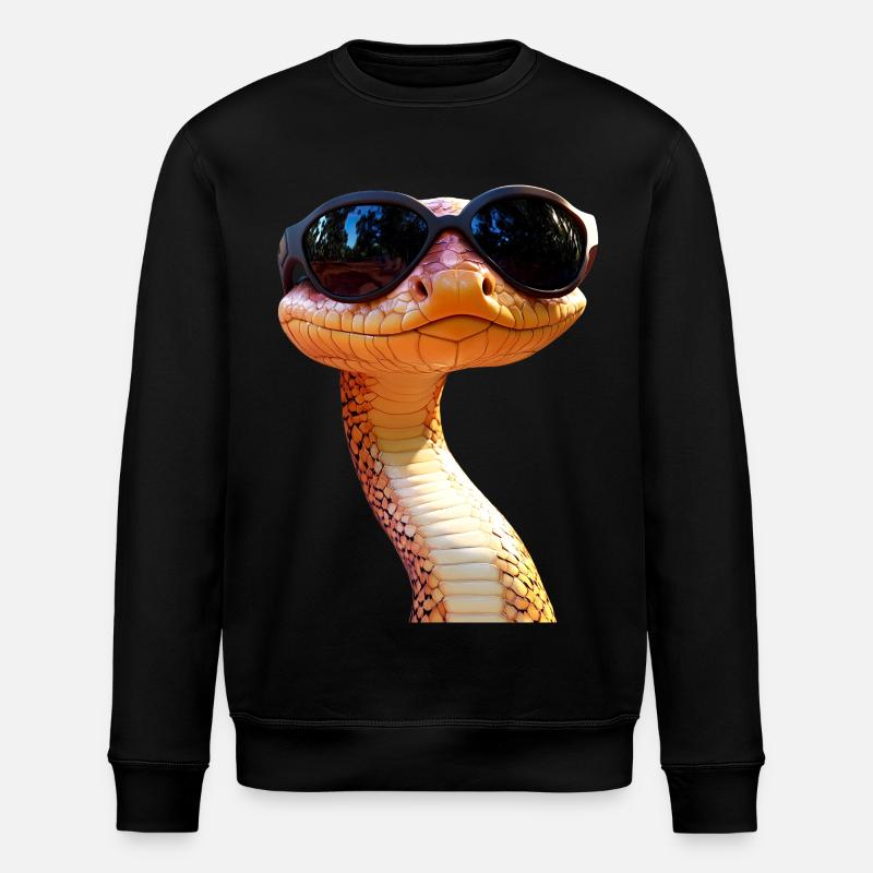 Schlange Python Kobra Mamba Klapperschlange Snake - Stanley/Stella Unisex Bio-Sweatshirt ROLLER - Schwarz