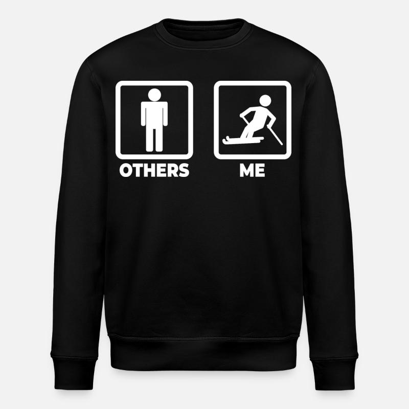 Skifahrer Witz - Stanley/Stella Unisex Bio-Sweatshirt ROLLER - Schwarz
