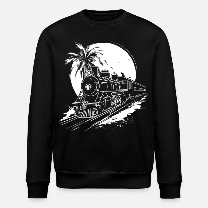 Eisenbahn Grafik - Stanley/Stella Unisex Bio-Sweatshirt ROLLER - Schwarz