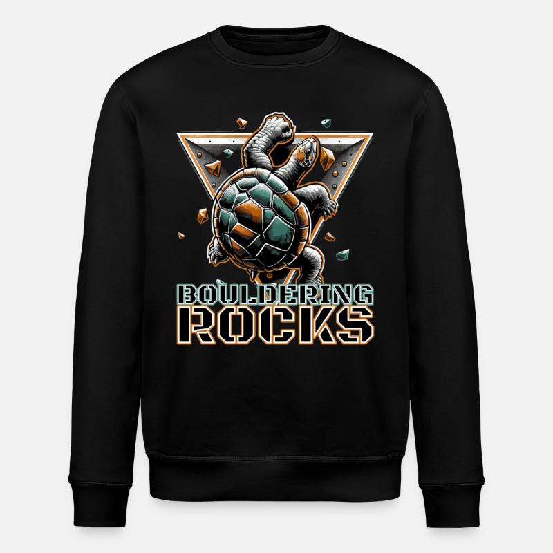 Bouldern Rocks Schildkröte Klettern Geschenk - Stanley/Stella Unisex Bio-Sweatshirt ROLLER - Schwarz