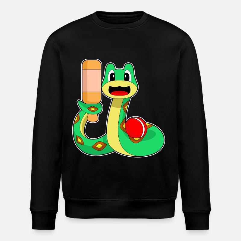Snake Cricket Cricket Bat - Stanley/Stella ROLLER Unisex Organic Sweatshirt - black