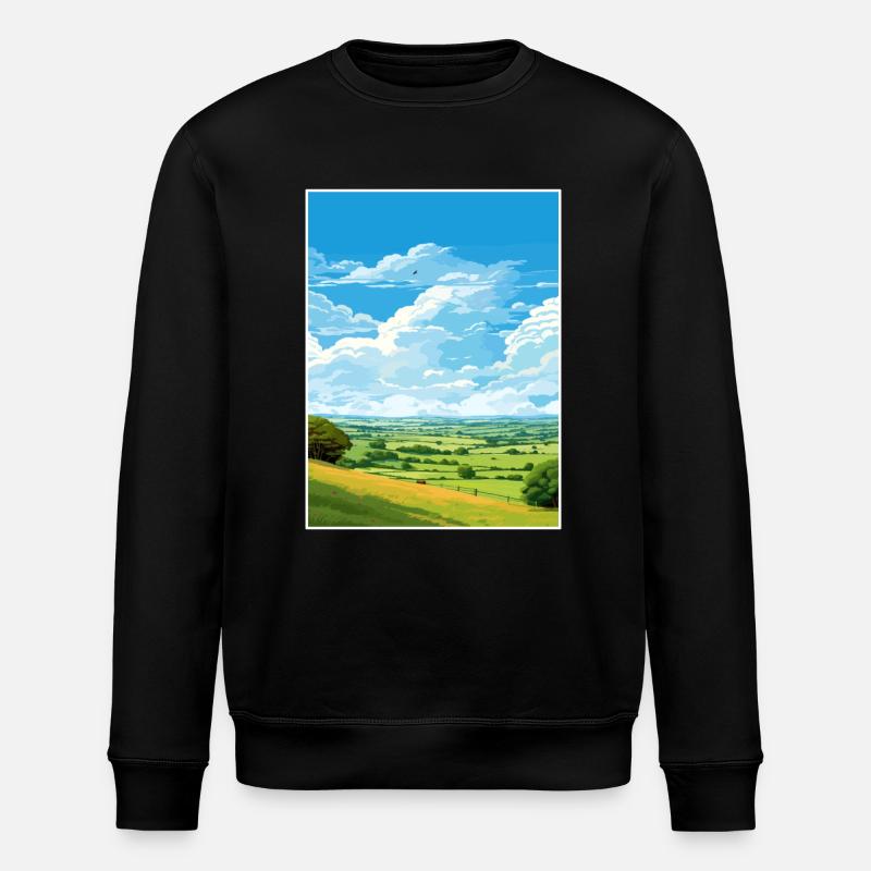 Mendip Hills Aonb Affiche de voyage Souvenir Peinture WPA - Sweat bio ROLLER Stanley/Stella Unisexe - noir