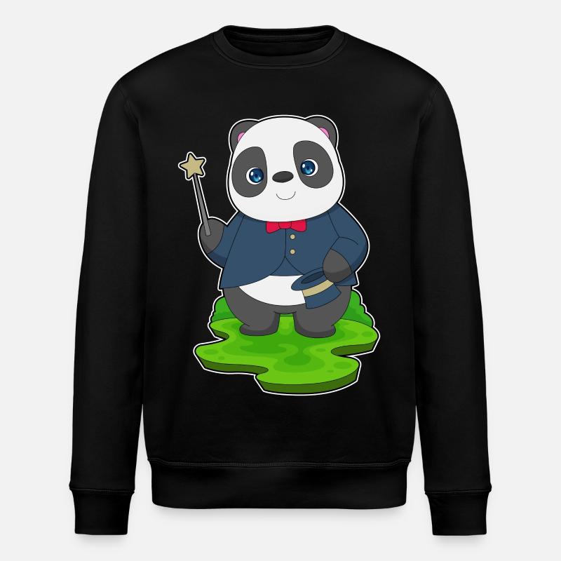 Panda Wizard Wand - Stanley/Stella ROLLER Unisex Organic Sweatshirt - black