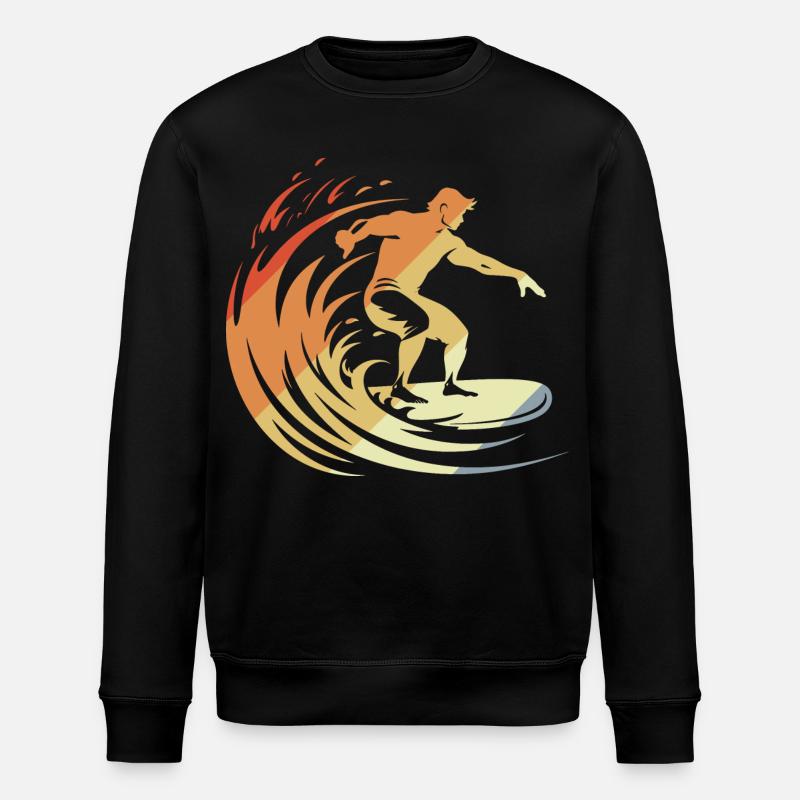 Retro Surfer - Stanley/Stella Unisex Bio-Sweatshirt ROLLER - Schwarz