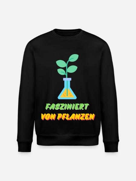 Fasziniert von Pflanzen - Stanley/Stella Unisex Bio-Sweatshirt ROLLER - Schwarz