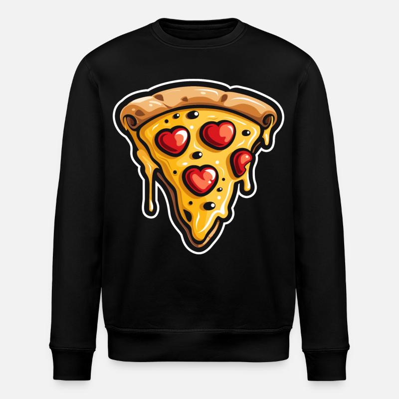 Pizza Cartoon Look - Stanley/Stella ROLLER Unisex Organic Sweatshirt - black