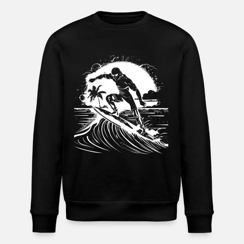 Surfer Graphics - Stanley/Stella ROLLER Unisex Organic Sweatshirt - black