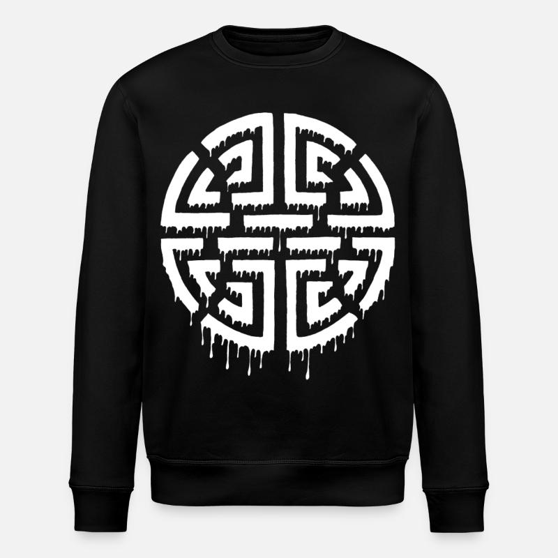 Graffiti d'un labyrinthe rouge - Sweat bio ROLLER Stanley/Stella Unisexe - noir