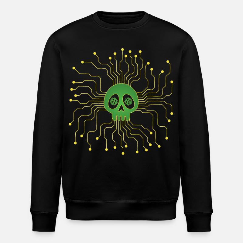 Mikroprozessor Schädel - Stanley/Stella Unisex Bio-Sweatshirt ROLLER - Schwarz