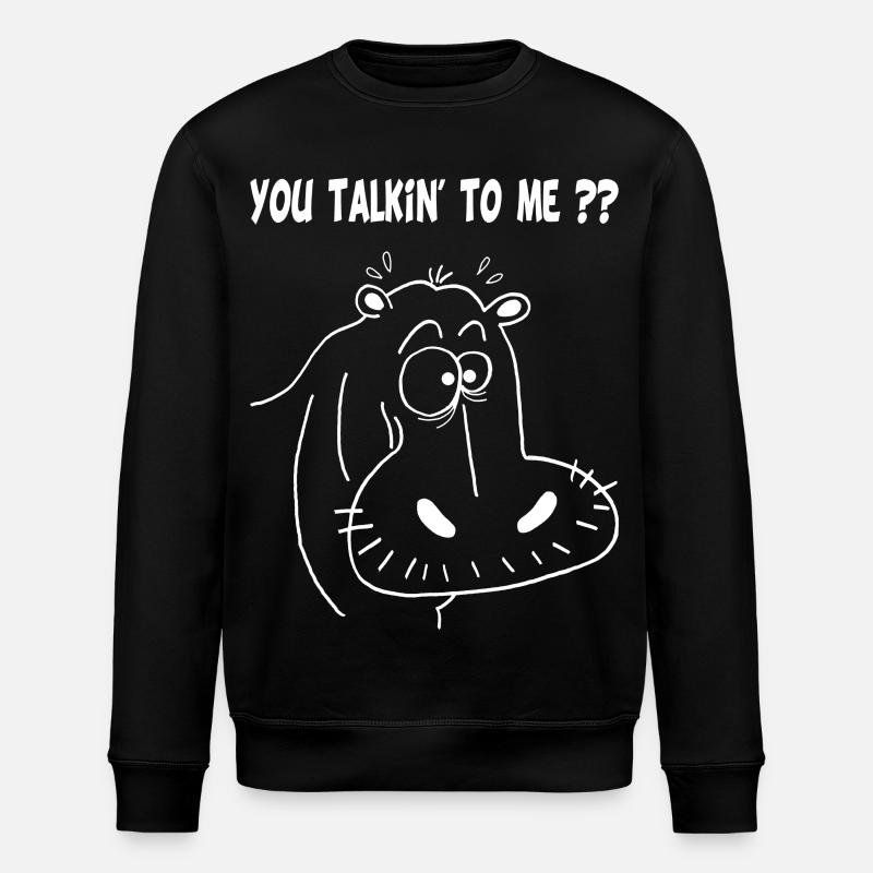 Hippopotame blanc - Sweat bio ROLLER Stanley/Stella Unisexe - noir