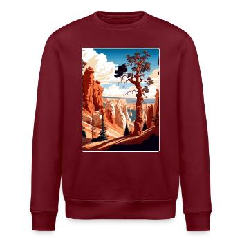 Bryce Canyon Nationalpark Reiseposter Souvenir - Stanley/Stella Unisex Bio-Sweatshirt ROLLER - Burgunderrot - Vorne - Nik (191cm)