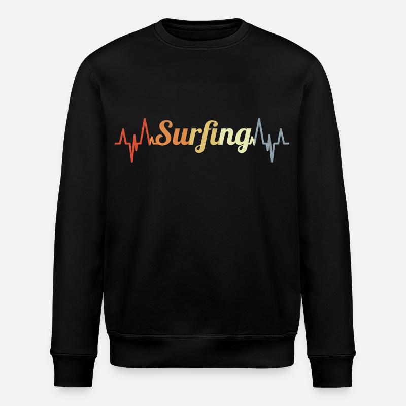 Surfen Kardiogramm - Stanley/Stella Unisex Bio-Sweatshirt ROLLER - Schwarz