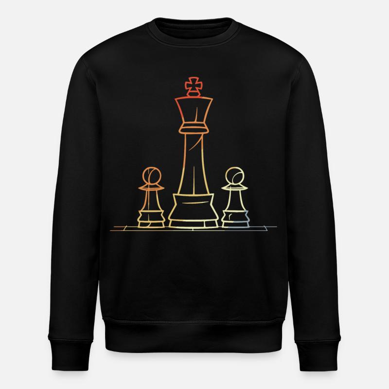 Chess Pieces Drawing Retro - Stanley/Stella ROLLER Unisex Organic Sweatshirt - black