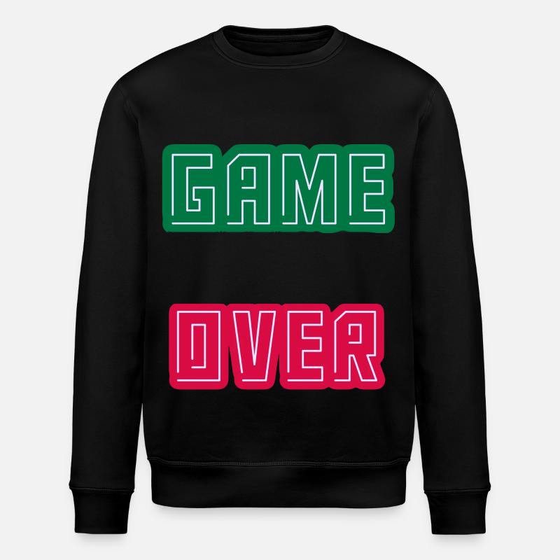 Game Over, Completion Level Unlocked - Stanley/Stella ROLLER Unisex Organic Sweatshirt - black
