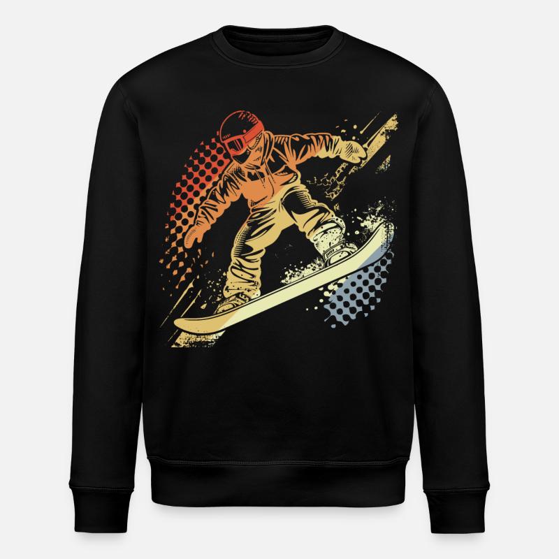 Snowboarder Graphique Rétro - Sweat bio ROLLER Stanley/Stella Unisexe - noir
