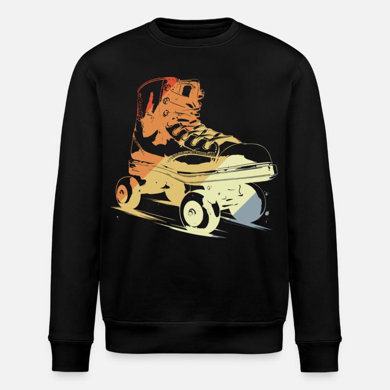 Retro Roller Skates Drawing - Stanley/Stella ROLLER Unisex Organic Sweatshirt - black