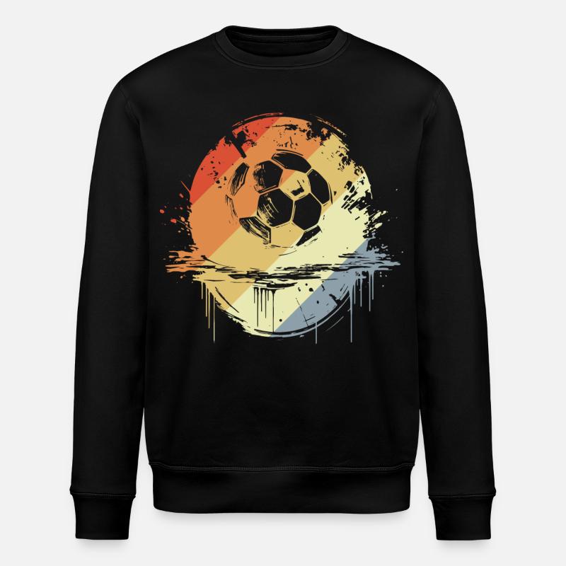 Retro Fußball Grafik - Stanley/Stella Unisex Bio-Sweatshirt ROLLER - Schwarz